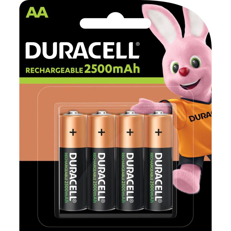 Duracell AA 2500 mAh Recharge Accu HR6 4er Pack