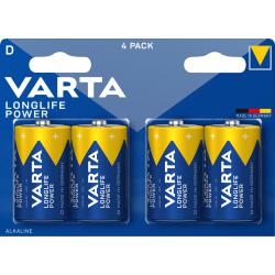 Varta Batterie Alkaline, Mono, D, LR20, 1.5V Longlife Power, Retail Blister 4-Pack